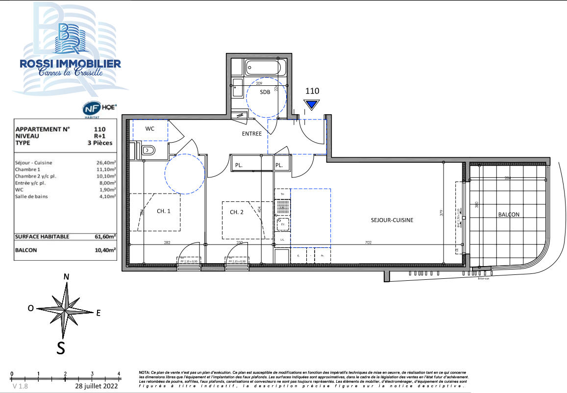 plan T3 A VENDRE Programme Neuf Mougins