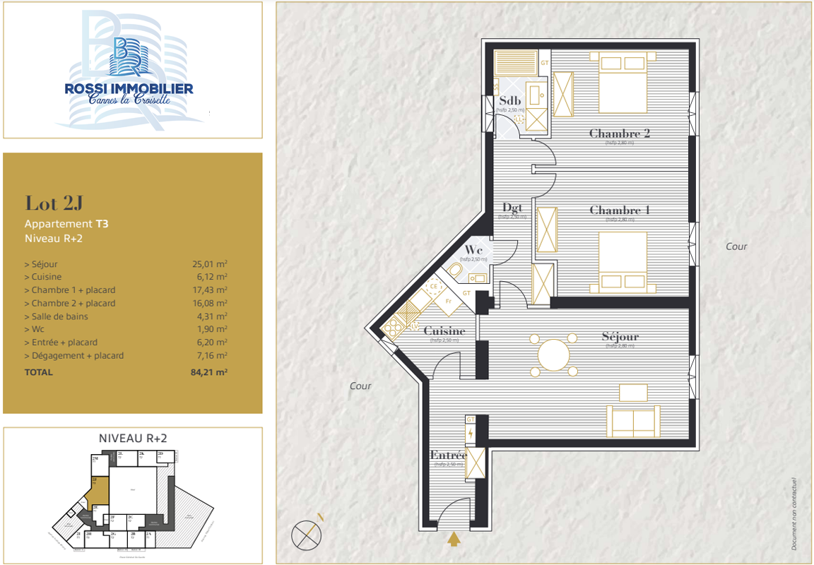 plan T2 A VENDRE Programme Neuf Antibes
