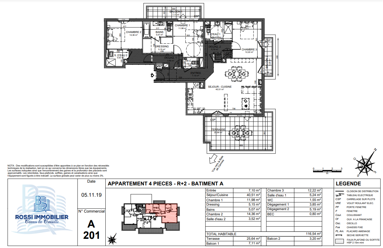 plan T4 A VENDRE Programme Neuf Le Cannet
