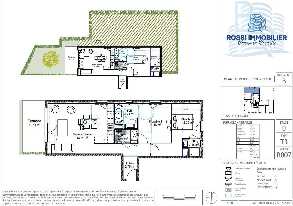 plan T3 A VENDRE Programme Neuf Antibes