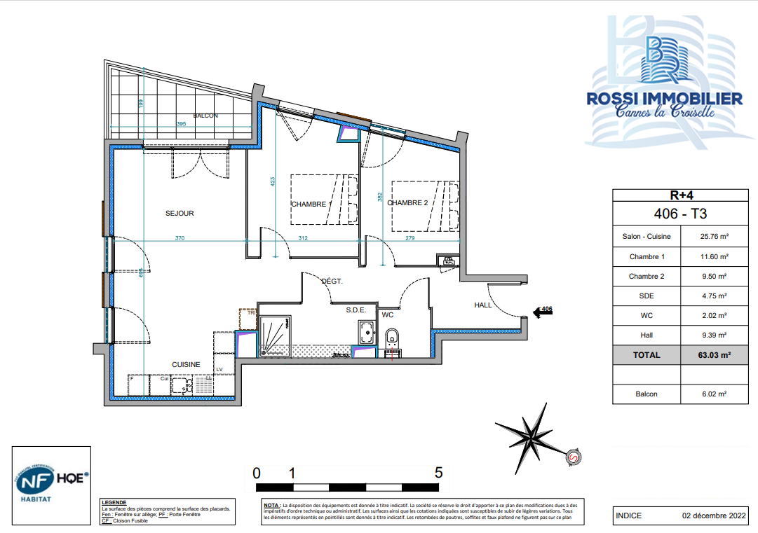 plan T3 A VENDRE Programme Neuf Antibes