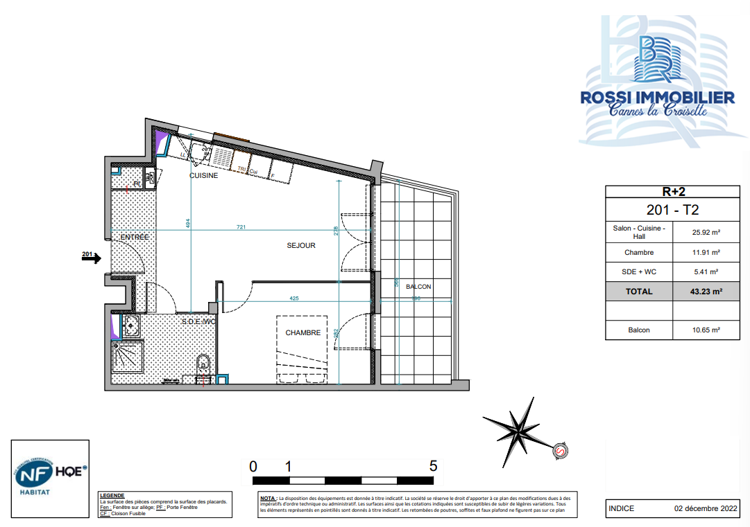 plan T2 A VENDRE Programme Neuf Antibes